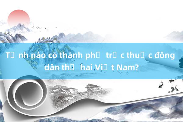 Tỉnh nào có thành phố trực thuộc đông dân thứ hai Việt Nam?