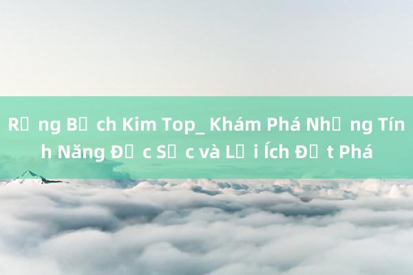 Rồng Bạch Kim Top_ Khám Phá Những Tính Năng Đặc Sắc và Lợi Ích Đột Phá