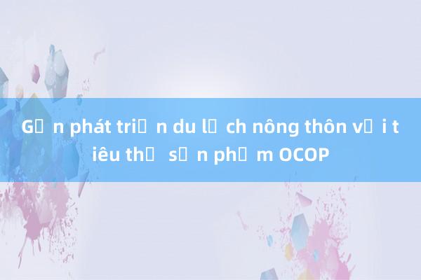 Gắn phát triển du lịch nông thôn với tiêu thụ sản phẩm OCOP