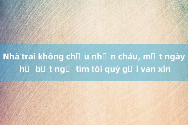 Nhà trai không chịu nhận cháu, một ngày họ bất ngờ tìm tôi quỳ gối van xin